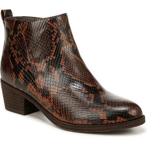 zaylee Damen Leder runde Zehen Stiefeletten