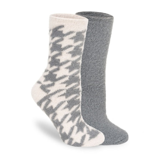 zitrone Damen 2 Packung lange Fell Herringbone Crew Socken