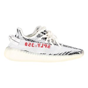 Yeezy x Adidas Boost 350 V2 Zebra Sneakers in weiß und schwarz primeknit Leinwand