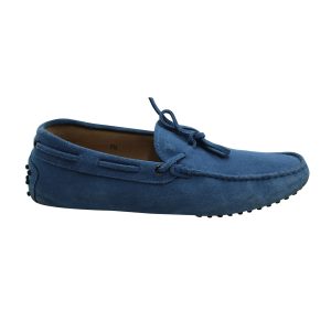 Tods Gommino Driving Schuhe in blau Veloursleder 7766544154684