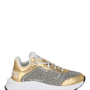 Trigreca-Sneaker aus Metall mit Kristallen