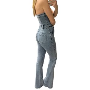 Debbie Tube Jumpsuit in Denim 7803931787324