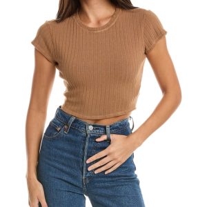 Bella Dahl Mütze Ärmel Crew T-Shirt 7764950286396