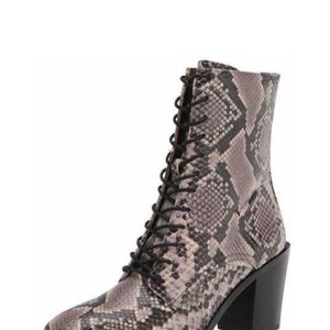 Schnürstiefelette „Georgia“ in Grau-Multi