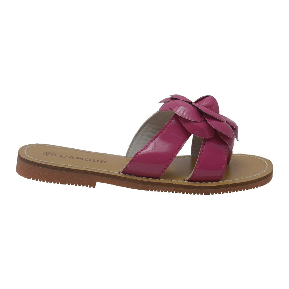Mädchen fuchsia Blume Akzent String trendige Sandalen 11-4 Kinder