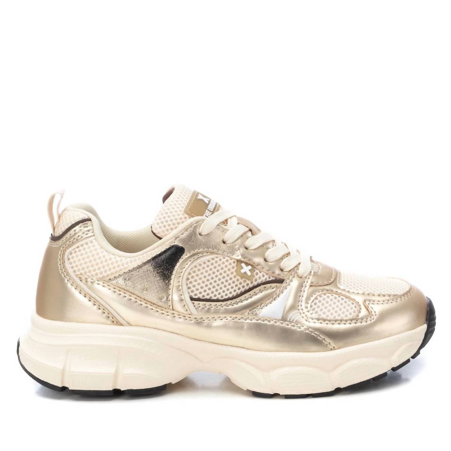 Damen Spitze Schließung Sneakers in Gold 7765075132476