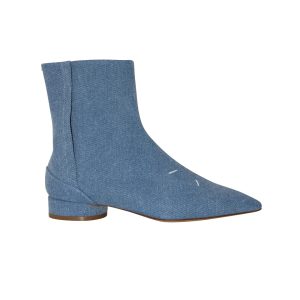 Maison Margiela – spitze Stiefel aus blauem Denim – 7703702110268
