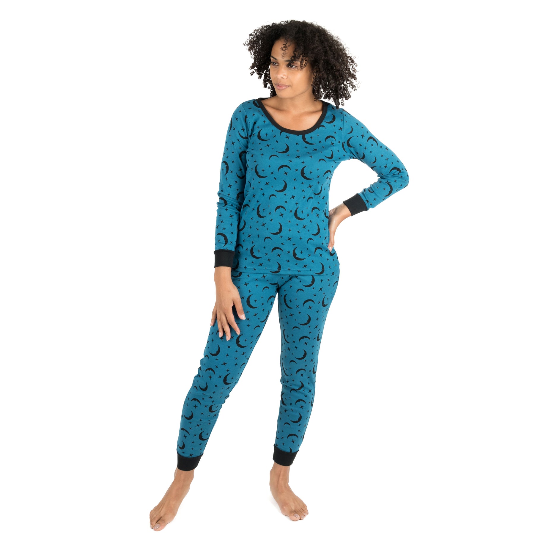 Damen zwei Stück Baumwolle Pyjamas Mond