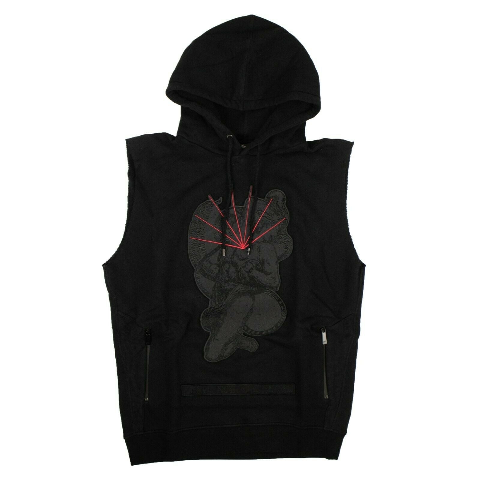 Ärmelloses Rayen-Sweatshirt aus schwarzer Baumwolle für Herren