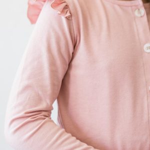 Vintage-Rosa-Rüschen-Strickjacke
