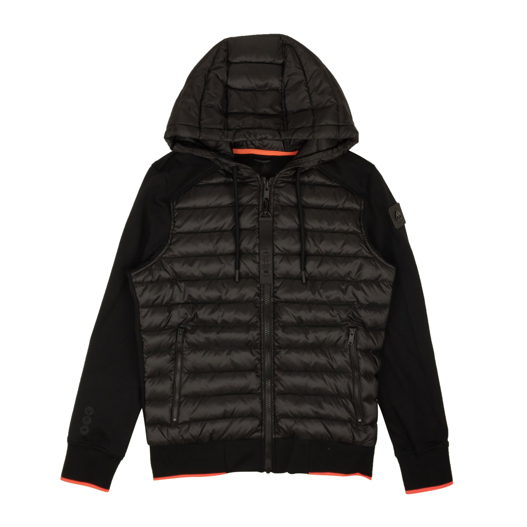 Schwarze Soapstone-Daunenjacke für Herren mit Reißverschluss