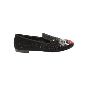 Giuseppe Zanotti Panther – verzierte Loafer aus schwarzem Veloursleder – 7703688380476