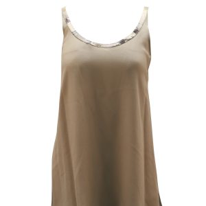 Alice + Olivia Chiffon Tank Top in tan Seide 7764883013692