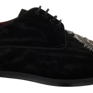 Dolce & Gabbana Velvet Derby Kleid Heart Herrenschuhe