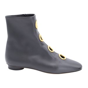 Valentino Öse verziert Stiefel aus schwarzem Leder 7748673765436