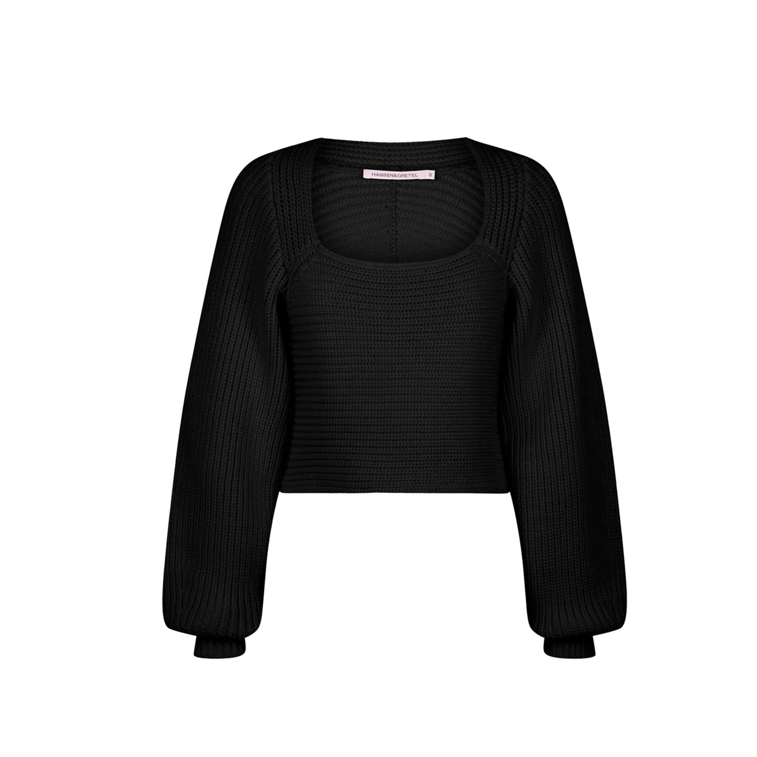 Damen bruna gerippten Pullover in schwarz