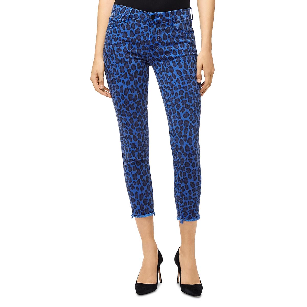 835 Crop Skinny Jeans mit Animal-Print