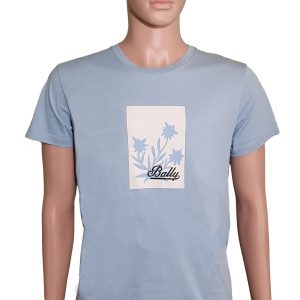 Bally 6301242 Unisex Seashell 100% Baumwolle Logo T-Shirt – 7706194640956
