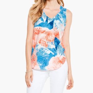 Watercolor Blooms Tank in orange multi