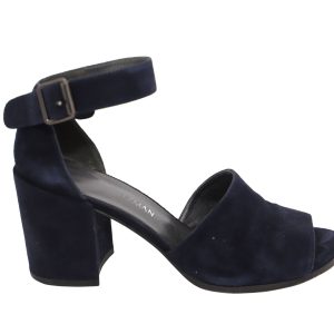 Stuart Weitzman Soho Gal Block Sandalen in Marineblau Wildleder 7764873740348