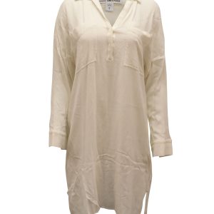 James Perse Hemdkleid in Elfenbein Viskose 7765053833276