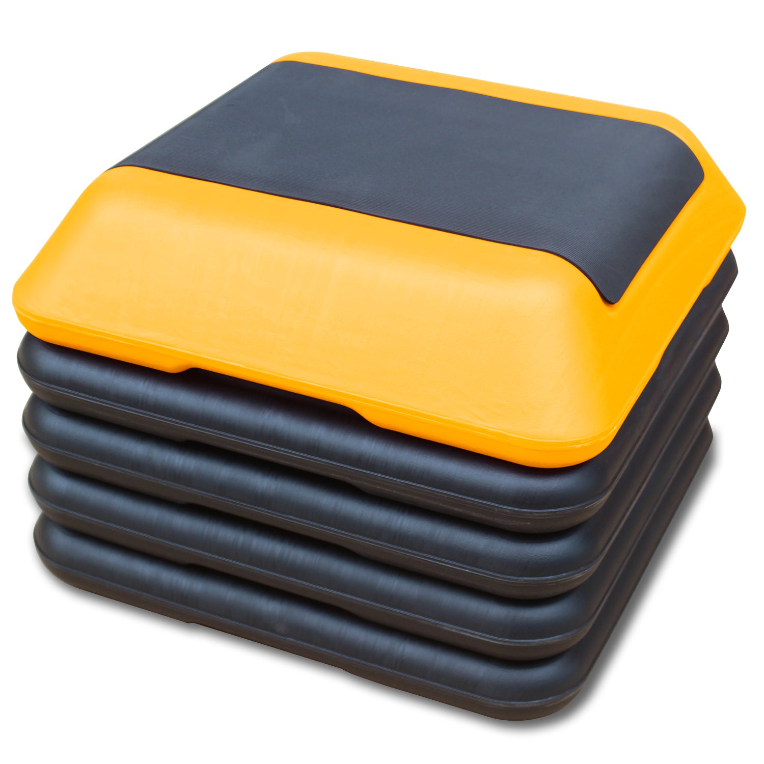 streamdale höhenverstellbare Step-Aerobic Plattform Fitnessgeräte Stepper Trainer Trainingsschritt-Plattform mit 4 Riser gelb – 7833678872636