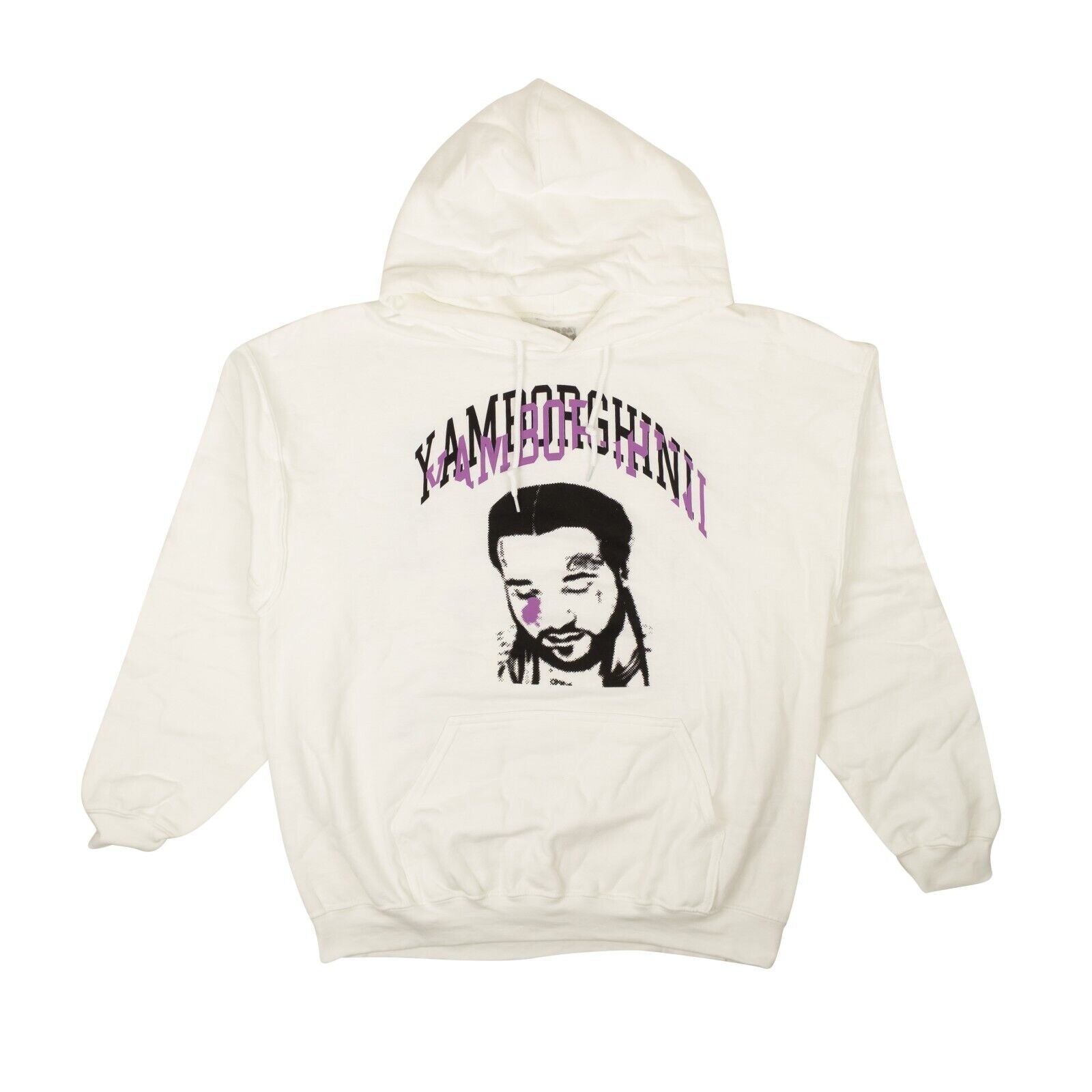 weiße Yams Tag Symbol Gesicht Hoodie