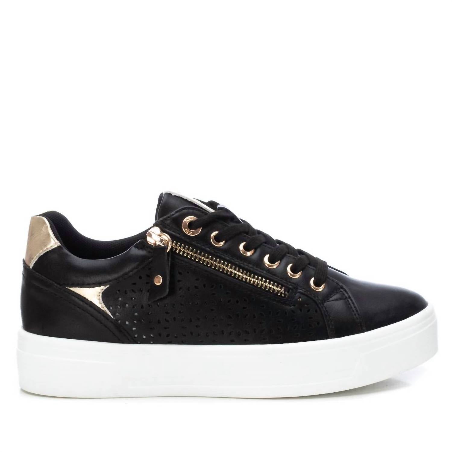 Damen Leder Sneakers in schwarz 7704748556348