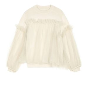 Kinder Tüll Pullover in Creme
