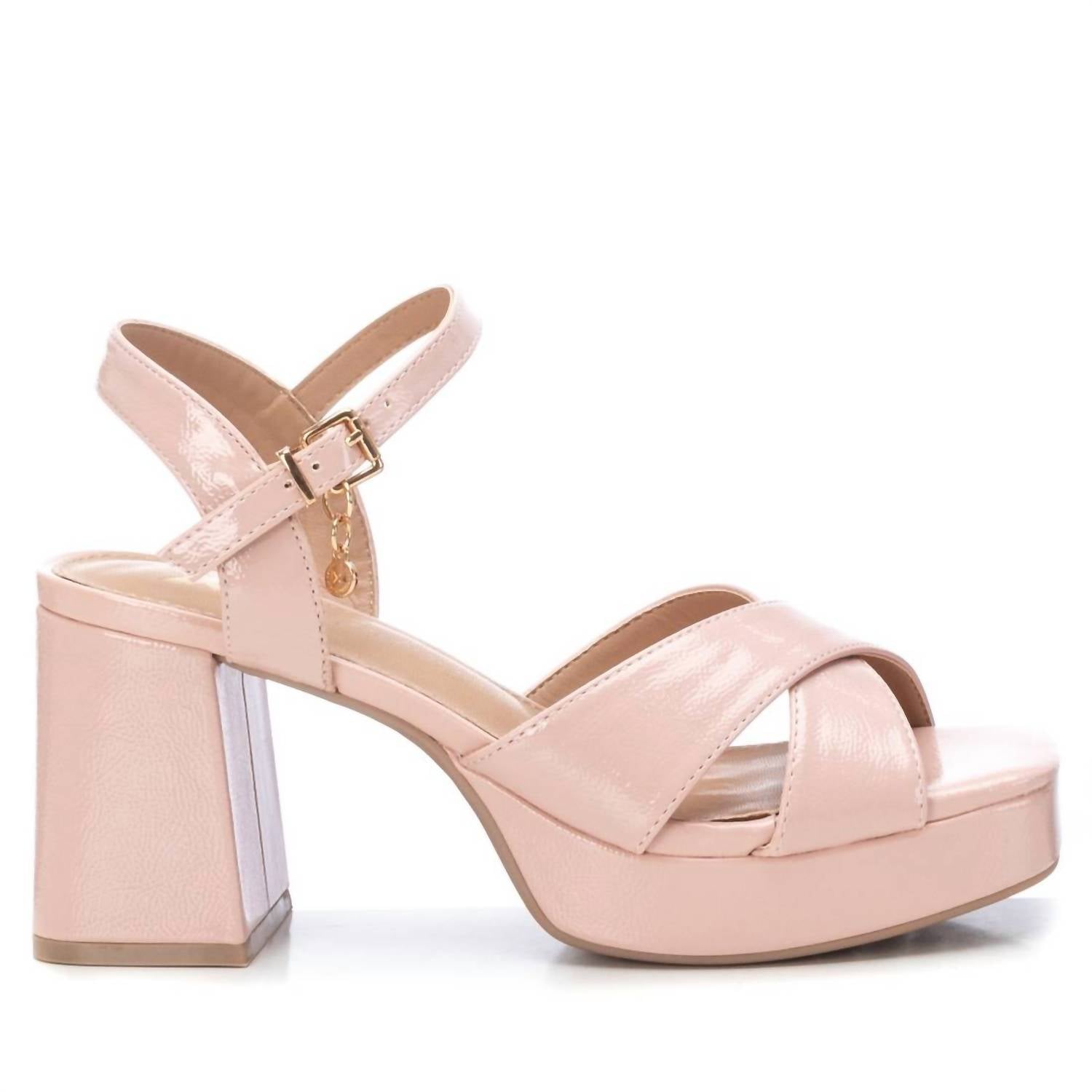Damen-Sandalen mit Absatz in Nude – 7703569137724