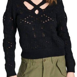 Cole Cable Strickpullover in schwarz ausschneiden