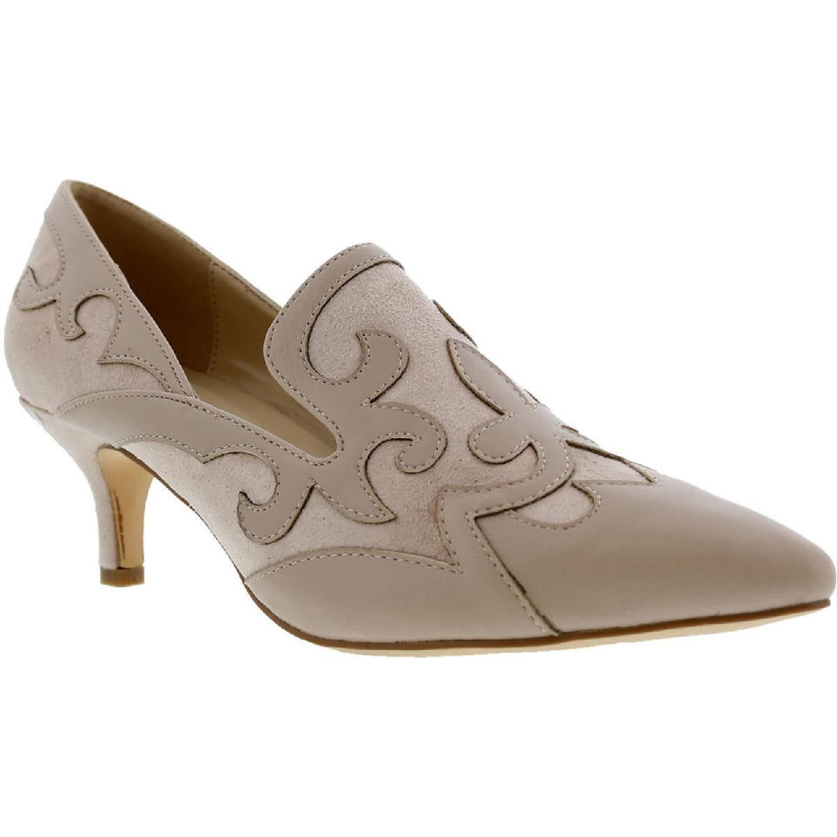 Bengal-Loafer-Heels aus Wildlederimitat mit spitzer Zehenpartie