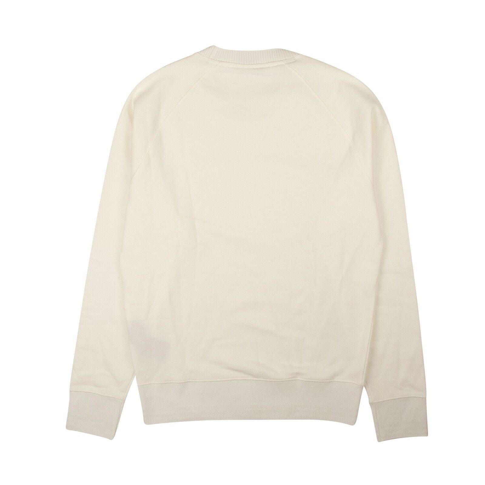 Weißer, gerippter Basic-Pullover mit Rundhalsausschnitt