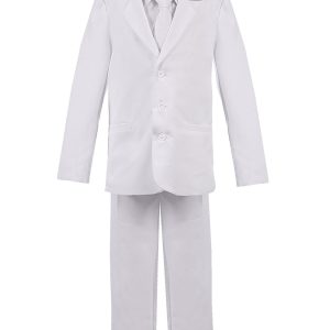 Weiße 5-teilige Weste für Jungen, Hemd, Krawatte, Hose, Jacke, klassischer formeller Anzug, 12 Husky