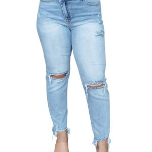 Crossover Girlfriend Jeans in leichter Waschung 7803909144636