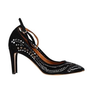 Isabel Marant – Pumps aus schwarzem Veloursleder mit Nieten und Knöchelriemen