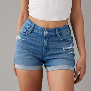 AE Next Level Curvy V-Rise Denim-Midi kurz gerissen