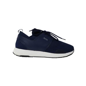 Boss Low Top Sneakers in marineblauem Polyester