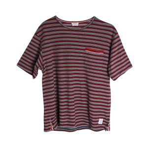 Thom Browne Banner Stripe Pocket T-Shirt aus mehrfarbiger Baumwolle