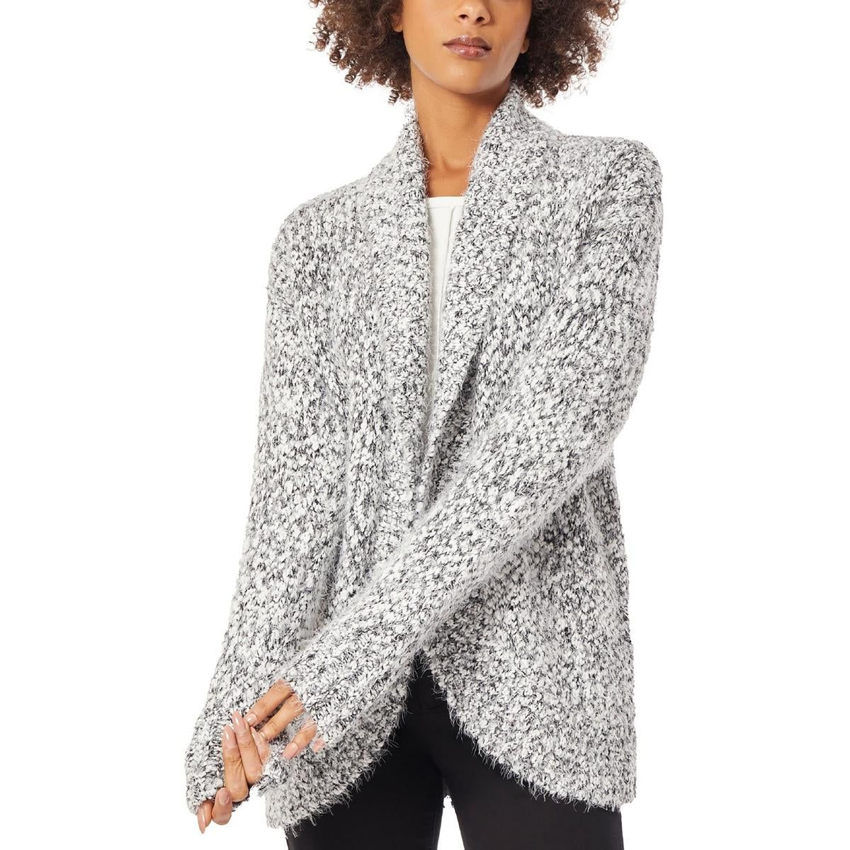 Marled Wimpern-Strickjacke-Pullover