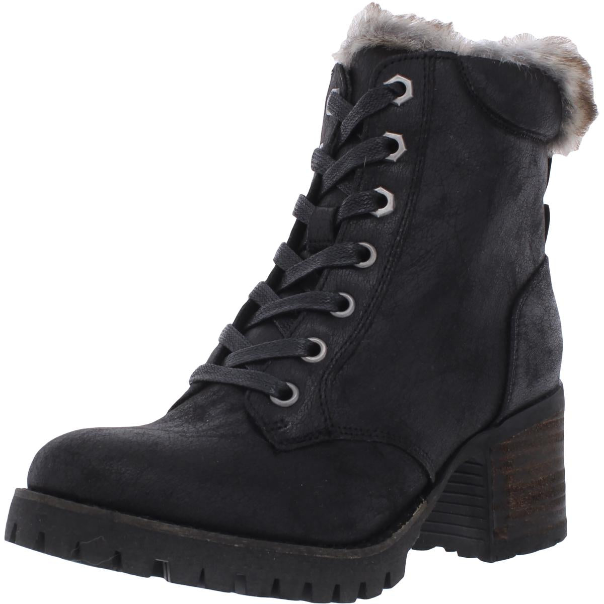 Bequeme Winterstiefel aus Kunstleder mit Blockabsatz