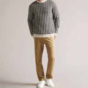 Herren Bussad strukturiert Pullover in schwarz weiß