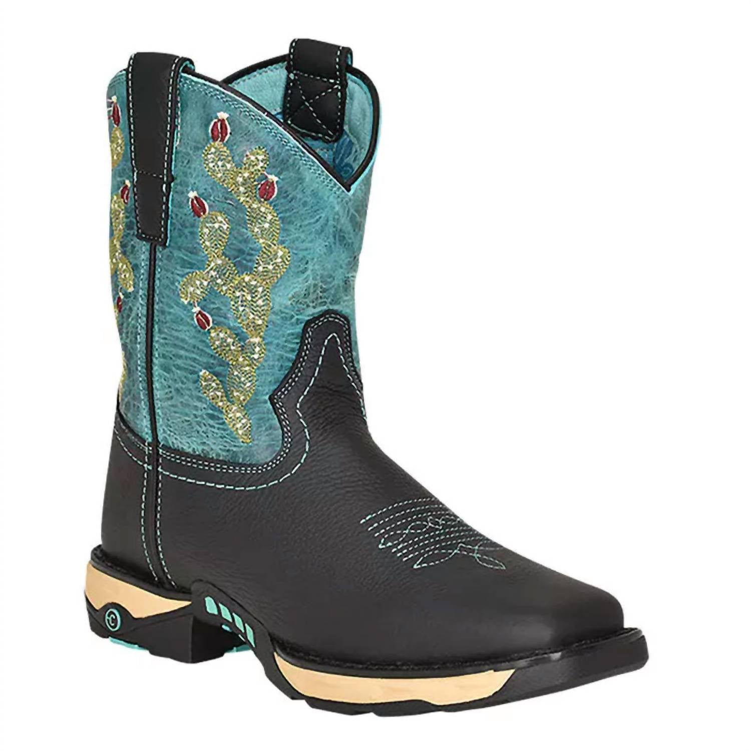 Damen hydro widerstand Arbeit Western Stiefel in schwarz / Türkis
