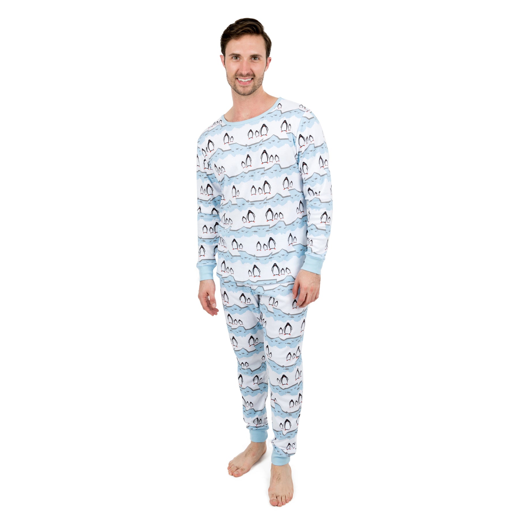 Christmas Herren zwei Stück Baumwolle Pyjama Pinguin