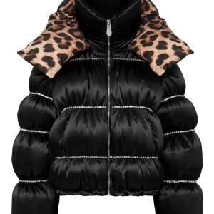 Down Puffer Jacke Flamme mit Kristallen 7676757377084