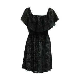 Alice + Olivia Lace off Schulter kurzes Kleid aus schwarzem Nylon 7833175719996