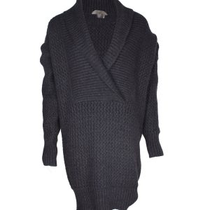 Stella McCartney – grob gestrickte Strickjacke aus dunkelgrauer Wolle – 7703678222396