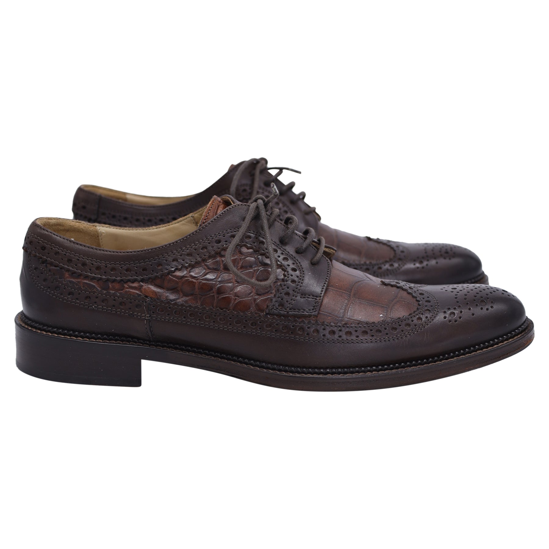 D&G Dolce & Gabbana Textured Oxfords in braunes Leder 7748873519164