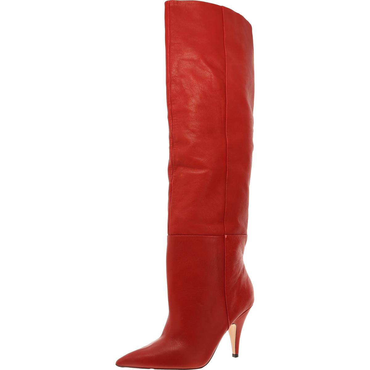 Bellamie Leder ziehen über-die-Knie Stiefel