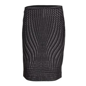 Diane Von Furstenberg Jacquard Bleistiftrock aus schwarzer Wolle 7748780654652